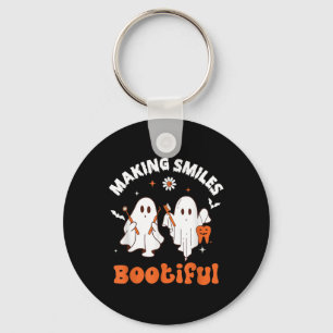 Smiles Bootiful Funny Ghost Dentist Halloween Dent Key Ring