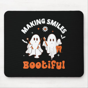 Smiles Bootiful Funny Ghost Dentist Halloween Dent Mouse Pad