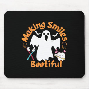 Smiles Bootiful Funny Ghost Dentist Halloween Dent Mouse Pad