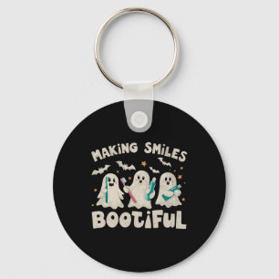 Smiles Bootiful Halloween Funny Ghost Dentist Dent Key Ring