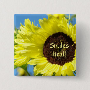 Smiles Heal! buttons Sunny Sunflowers button