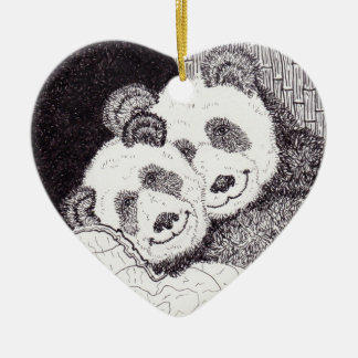 Smiles & Hugs Panda Heart Ornament