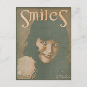 Smiles Vintage Music Postcard