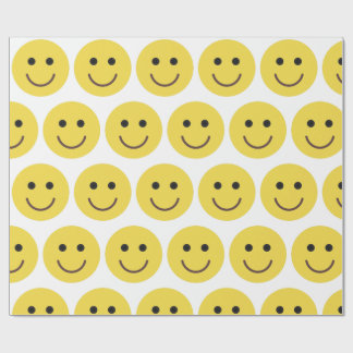 Smiles Yellow Summer Gift Happy Birthday Fun Face Wrapping Paper
