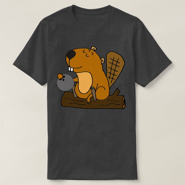 Smilesanim Funny Beaver Bowling T-Shirt (Design Front)