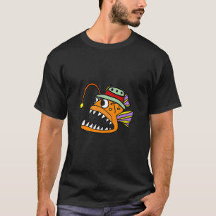 Smilesfunny Funny Anglerfish Wearing Fishing Hat T-Shirt