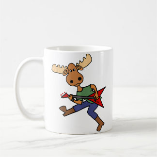 Smileteemusic Funny Moose Playing Electric Guitar  Coffee Mug