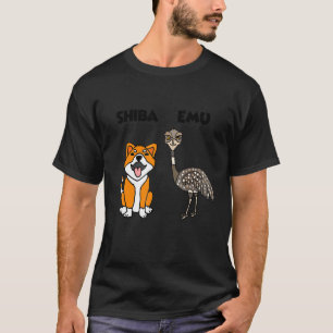 Smileteesanim   Shiba Inu Dog And Emu Bird Shiba E T-Shirt