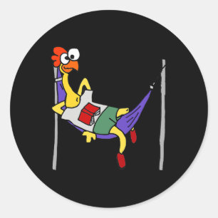 Smileteesanima Funny Rubber Chicken Sleeping In Ha Classic Round Sticker