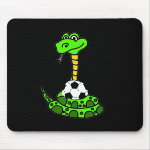Smileteesfunnya Funny Green Python Snake And Socce Mouse Pad