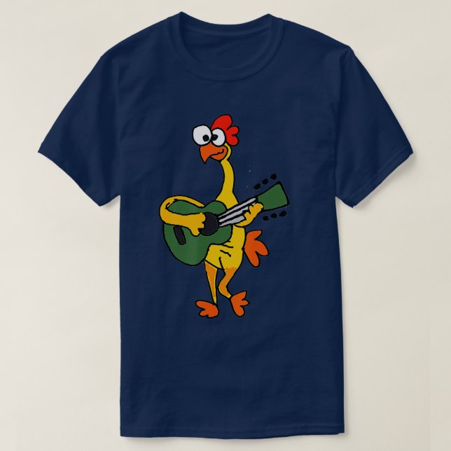 Smileteesfunnya Funny Rubber Chicken Playing Guita T-Shirt (Design Front)