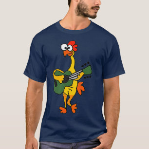 Smileteesfunnya Funny Rubber Chicken Playing Guita T-Shirt
