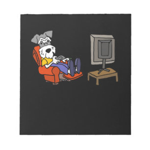 Smileteespetsa Funny Schnauzer Dog Watching TV Car Notepad