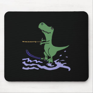 Smileteessports Funny T-rex Dinosaur Water Skiing Mouse Pad