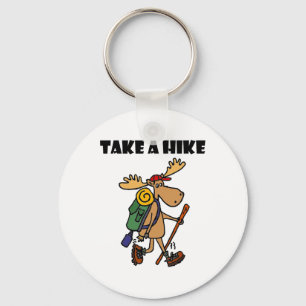 Smileteessports Funny Take A Hike Moose Hiking  Key Ring