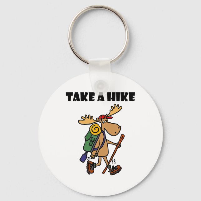Smileteessports Funny Take A Hike Moose Hiking  Key Ring (Front)