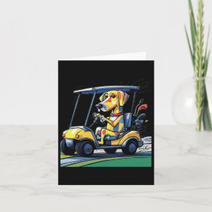 Smileteessports Funny Yellow Lab Dog Driving Golf Card