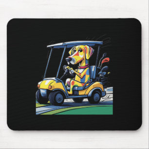 Smileteessports Funny Yellow Lab Dog Driving Golf Mouse Pad