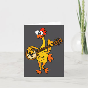 Smileteestank Funny Rubber Chicken Playing Banjo C Card
