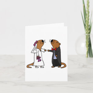 Smiletodaytees Fun Sea Otter Bride And Groom Weddi Card