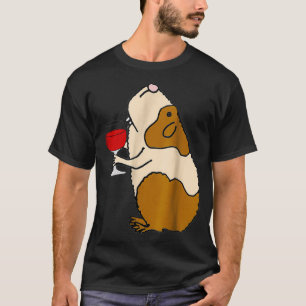 Smiletodaytees Funny Guinea Pig Drinking Wine  T-Shirt
