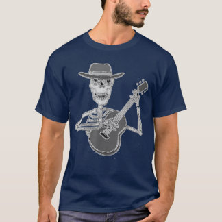 Smiletodaytees Funny Skeleton Playing Guitar Art  T-Shirt