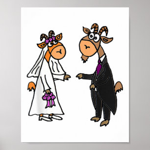 Smiletodaytees Goat Bride And Groom Wedding _1 Poster