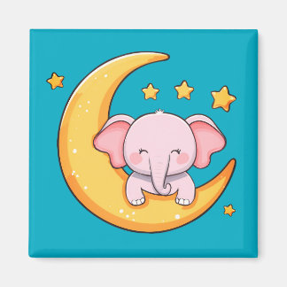 Smiley baby elephant magnet