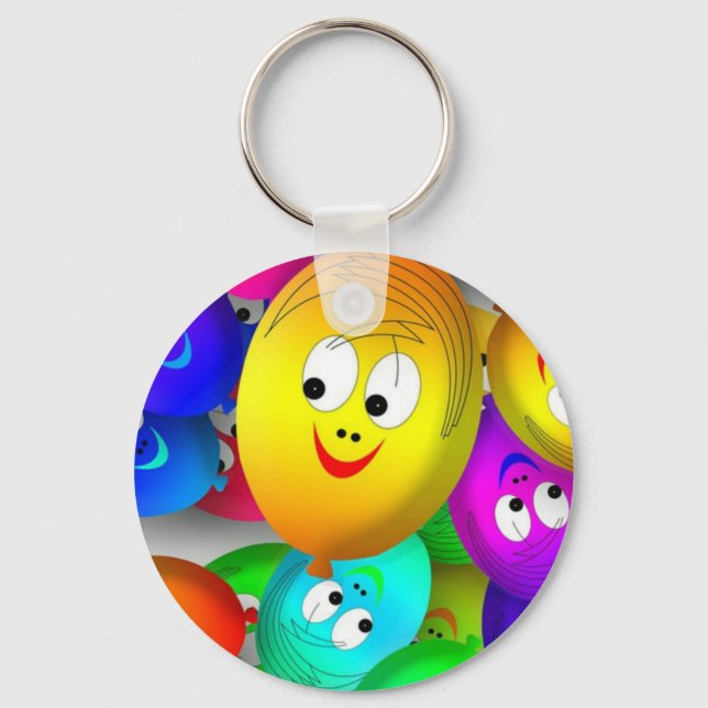 Smiley Balloons Key Ring (Front)