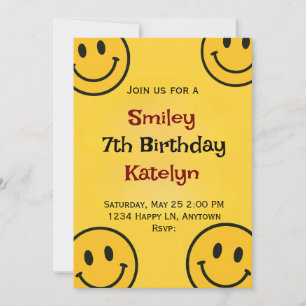 Smiley Birthday Invitation