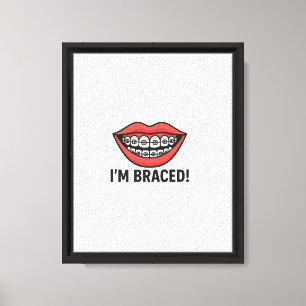 Smiley Braces Fun Sticker – Colourful Lips Canvas Print