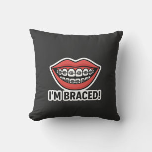 Smiley Braces Fun Sticker – Colourful Lips  Cushion