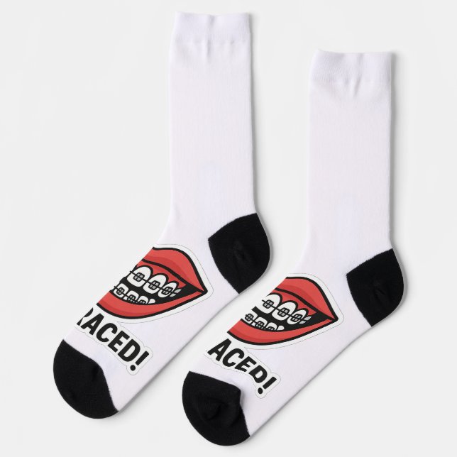 Smiley Braces Fun Sticker – Colourful Lips  Socks (Left)