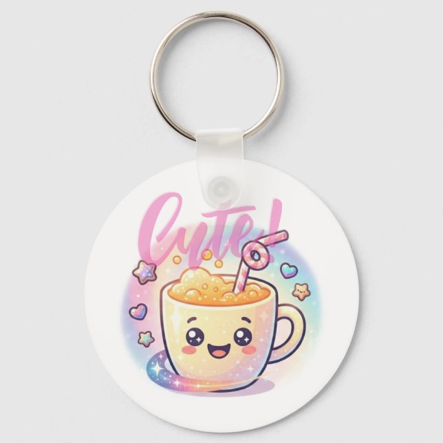 smiley cup of juice key ring (Front)