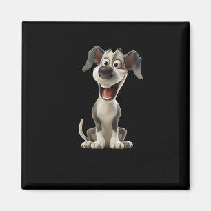 Smiley Dog (black Background) Sticker Magnet
