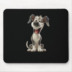 Smiley Dog (black Background) Sticker Mouse Pad