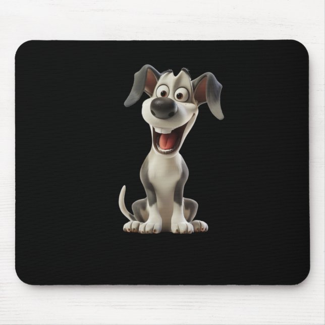 Smiley Dog (black Background) Sticker  Mouse Pad (Front)