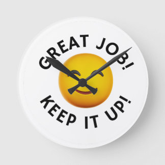 Smiley emoji round clock