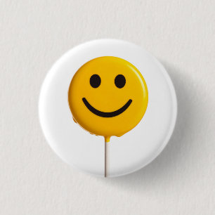 smiley face 3 cm round badge