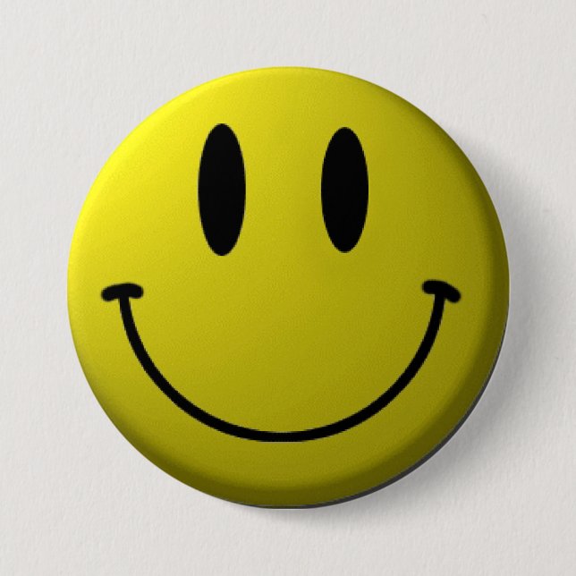 Smiley-Face 7.5 Cm Round Badge (Front)