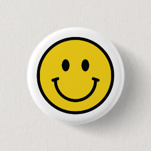 Smiley face badge, button. Fun badge/Button 3 Cm Round Badge