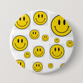 Smiley Face Brooch 7.5 Cm Round Badge