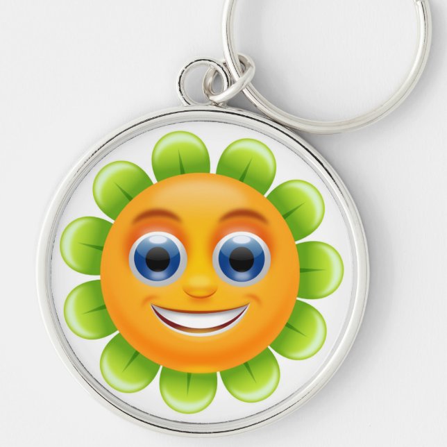 SMILEY FACE FLOWER KEY RING (Front)