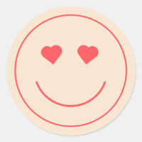 Smiley Face Heart Eyes | Orange