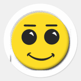 smiley-face-large classic round sticker