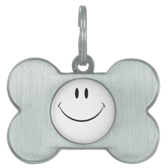 Smiley face pet name tag (Front)