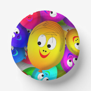 Smiley Faces Balloons Pattern-64171 Paper Plate