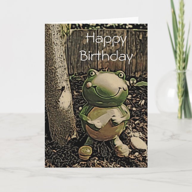 Smiley Frog Happy Birthday Card (Front)