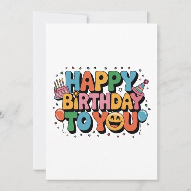 Smiley Happy Birthday Card (Front)