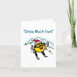 Smiley on Ski Holiday Card